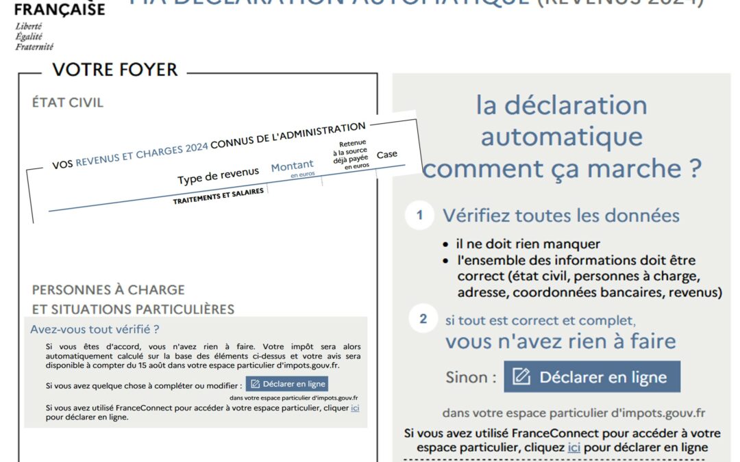 Déclaration des revenus ‘automatique’ : prenez le temps de l’étudier !